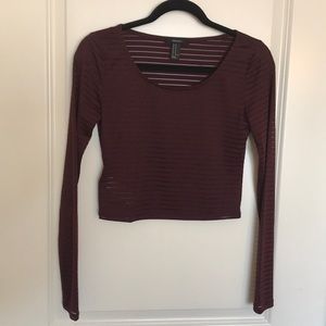Forever 21 burgundy maroon crop top!